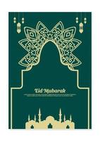 moslim festival eid mubarak flyer vector