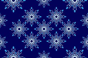 naadloos geometrisch bloemenpatroon. abstracte bloemen achtergrond ontwerpsjabloon. blauw monochroom stijlvol grafisch ontwerp. betegelbaar vintage ornament. vector