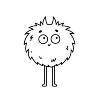 schattig en grappig monster geïsoleerd op een witte achtergrond. vector handgetekende illustratie in doodle stijl. perfect voor halloween-ontwerpen, kaarten, logo, decoraties. stripfiguur.