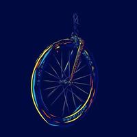 fietsband lijn popart potrait kleurrijke embleemontwerp met donkere achtergrond. geïsoleerde zwarte achtergrond voor t-shirt vector