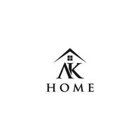 initialen ak home logo vector pictogram illustratie