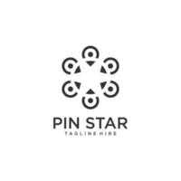 favoriete locatie, star pin logo concept vector