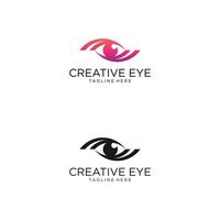 oog logo vector ontwerpsjabloon. kleurrijk mediapictogram. creatieve visie logo concept.