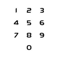 nummer set vector lettertype alfabet, modern dynamisch plat ontwerp