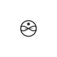 abstracte yoga menselijke lineaire logo. draad persoon bloem balans logo. creatieve spa, goeroe vectorteken. vector