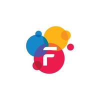 stippen letter f-logo. f brief ontwerp vector met stippen.