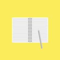 lege blocknote met pen platte ontwerp vectorillustratie vector