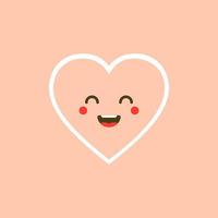 leuke set van vakantie Valentijnsdag grappige stripfiguur van emoji-harten. vectorillustratie van schattig en kawaii hart. kunstontwerp voor Valentijnsdaggroeten en -kaart, web, banner, liefdessymbool vector