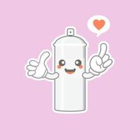 schattig en kawaii spuitverf stripfiguur. spuitverfkarakter met gelukkige uitdrukking in vlakke stijl. kan gebruiken voor mascotte, emoji, emoticon, logo vector