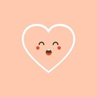 leuke set van vakantie Valentijnsdag grappige stripfiguur van emoji-harten. vectorillustratie van schattig en kawaii hart. kunstontwerp voor Valentijnsdaggroeten en -kaart, web, banner, liefdessymbool vector