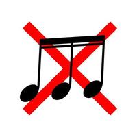 geen geluids- of muziekpictogram. geïsoleerde mute en waarschuwing illustratie. zwijg met verboden en verboden rood teken. vector
