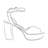 hoge hakken schoenen schets stype vector ontwerpelement, illustratie