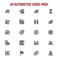 20 iconen auto- en racethema.. vector
