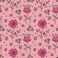 vintage naadloos patroon met bloemen en twijgen vector