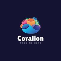 koraalrif logo sjabloon vector
