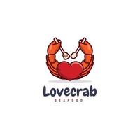 liefde krab eten logo sjabloon vector