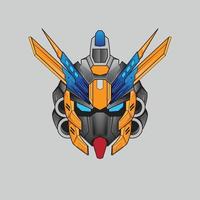 krijger cyborg hoofd robot ridder in de heilige geometrie ornamenten achtergrond, perfect voor t-shirt design, sticker, poster, merchandise en e-sport logo vector