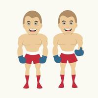 boksen sterke professionals vechten stripfiguren op geïsoleerde achtergrond