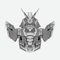 handgetekende schets robot ridder krijger cyborg op achtergrond, perfect voor t-shirt design, sticker, poster, merchandise en e-sport logo vector