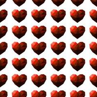 naadloos patroon met gefacetteerd rood hart vector