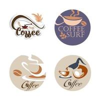 koffie logo - vectorillustratie, embleem decorontwerp op een witte achtergrond. vector