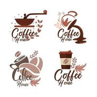 koffiehuis logo ontwerp vector