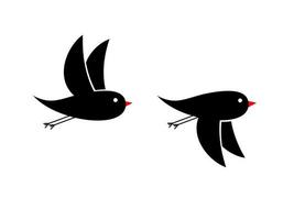 vliegende kleine zwarte vogels vector