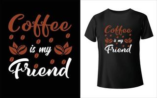 koffie t-shirt ontwerp. grappig koffieshirt. koffie vector