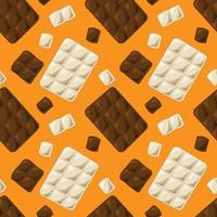 naadloos vectorpatroon met witte en donkere chocolade vector