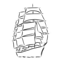 zeilboot vector schets