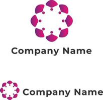 abstracte kleur eenheid dot logo, bloem logo vector