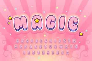 decoratieve magische lettertype en alfabet vector