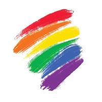 vector regenboog verf slag getextureerde, kleurrijke strepen in de kleur van de lgbt-gemeenschap. artistieke aquarel handgetekende borstel achtergrond sjabloon, ontwerpelement voor trots maand, lgbtq viering