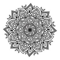 mandala cirkelvormig symmetrisch patroon. oosters motief. bloemen decoratief rond ornament in zwarte omtrek. vectorillustratie geïsoleerd op een witte achtergrond. Arabische, Indiase print. yoga-symbool. vector