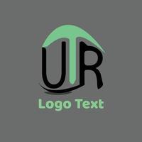 utr letter of lettertype eenvoudig zwart logo vector illustratie ontwerp