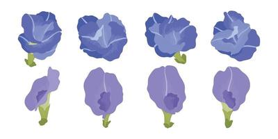 set van kleurrijke bloeiende bloemen illustratie. vector