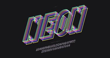 vector vet neon lettertype moderne stijl