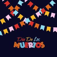 dia de los muertos banner kleurstijl vector