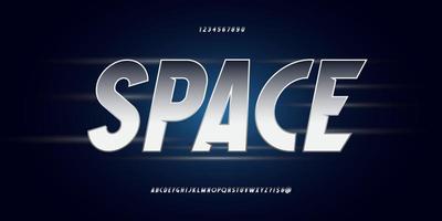 ruimte vector lettertype zilver stijl