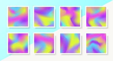 omslagontwerpsjabloon holografische gradiënt vierkante vormset vector