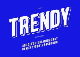 vector trendy lettertype 3d vet typografie schreefloze stijl