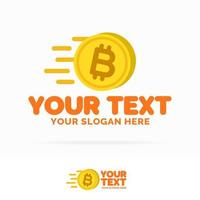 bitcoin-logoset bestaande uit vliegend geld gele kleur vector