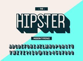 hipster moderne lettertype 3D-stijl. cool lettertype vector