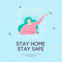 blijf thuis, blijf veilig - concept illustratie vector