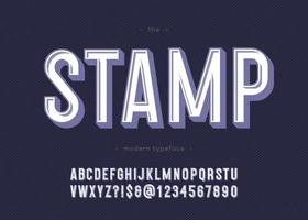 vector 3d vet stempel lettertype moderne typografie