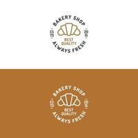 bakkerij winkel logo set met croissant moderne lijnstijl vector