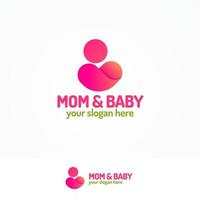 moeder en baby logo set vector