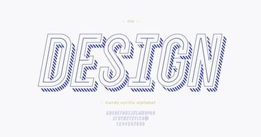 vectorontwerp modern lettertype 3d vet schuine stijl vector