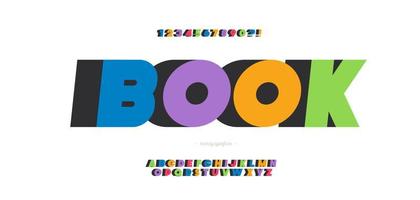 vector boek lettertype 3d vetgedrukte stijl moderne typografie