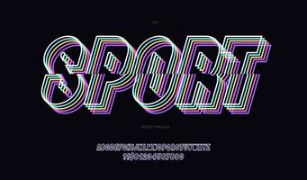 sport vector lettertype neon lijnstijl